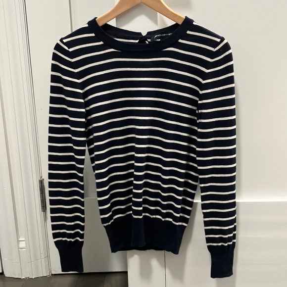 French Connection Striped Sweater with Open Back Bow Detail Size XS - Picture 2 of 5